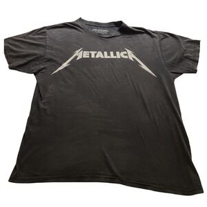 Metallica Merch Traffic Graphic Band Tee Charcoal Gray Cotton Men's L Classic